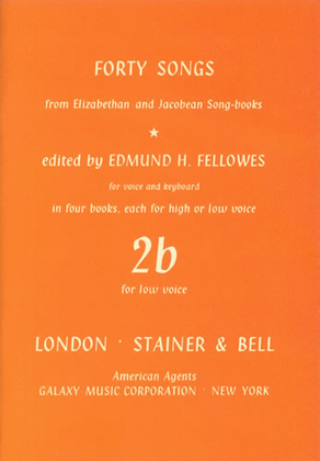 Book cover for Elizabethan and Jacobean Song books, Forty Songs from. Book 2. Low voice
