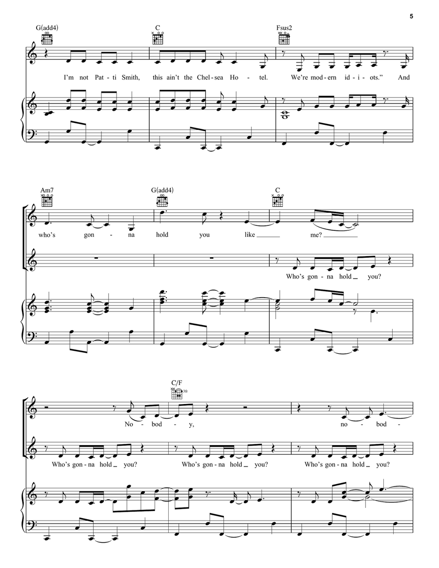 The Tortured Poets Department Piano, Vocal, Guitar scores gallery preview page 5