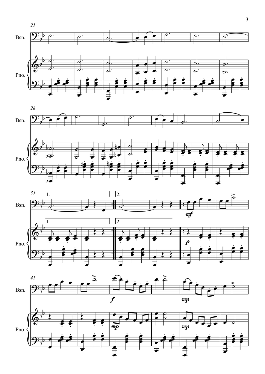Two Gold and Silver Waltzes Bassoon scores gallery preview page 3