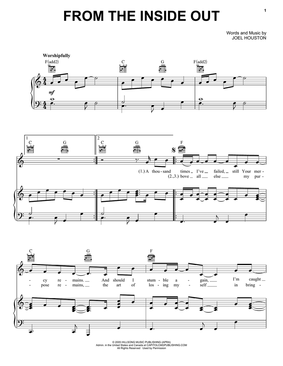 From The Inside Out Acoustic Guitar scores gallery preview page 1