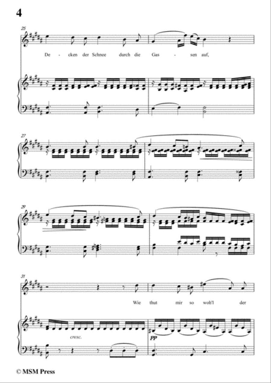 Schubert-Der Winterabend,in B Major,D.938,for Voice and Piano Voice Solo scores gallery preview page 6