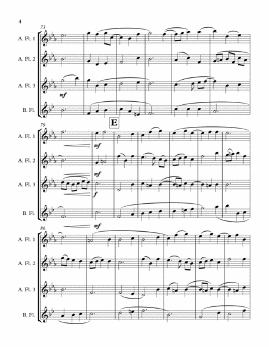 A Prayer - Quartet for Low Flutes Flute Quartet scores gallery preview page 4