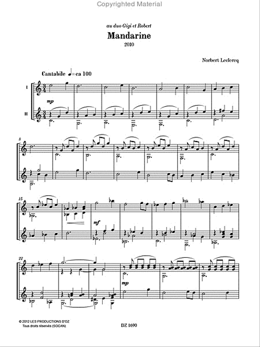 Mandarine Classical Guitar scores gallery preview page 2