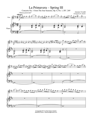 Allegro (iii) from La Primavera (Spring) RV. 269 for flute and piano
