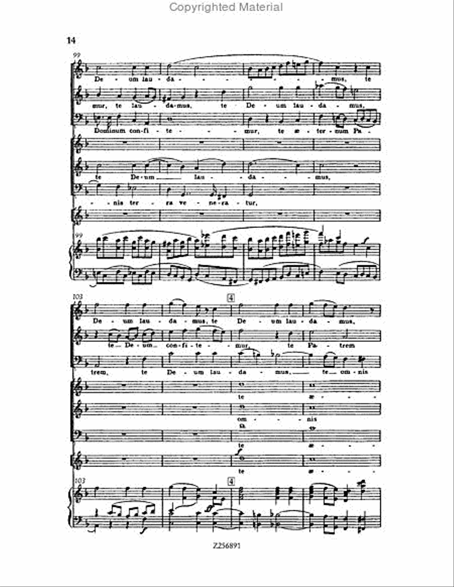 Te Deum, H 118 Choir scores gallery preview page 14