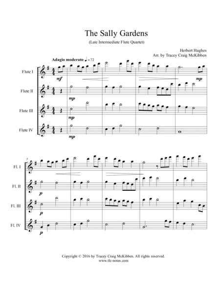 The Sally Gardens for Flute Quartet image number null