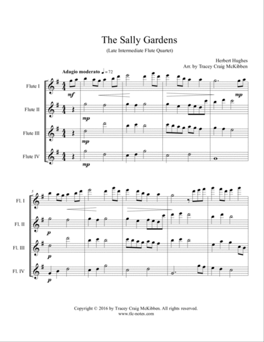 The Sally Gardens for Flute Quartet The Sally Gardens for Flute Quartet Flute Quartet scores gallery preview page 2