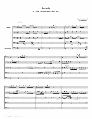 Prelude 17 from Well-Tempered Clavier, Book 2 (Bassoon Quintet)
