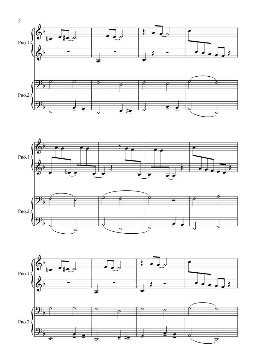 Lullaby Of Birdland 1 Piano, 4-Hands scores gallery preview page 2