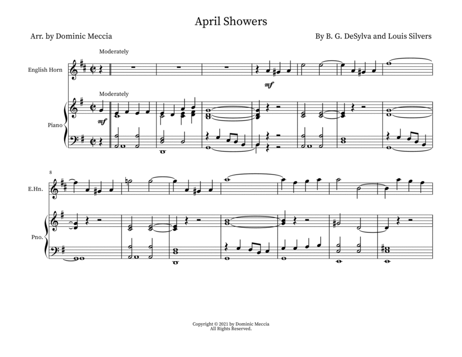 April Showers April Showers English Horn scores gallery preview page 1