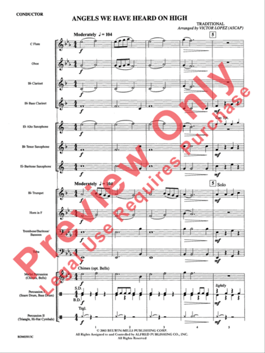 Angels We Have Heard on High Concert Band scores gallery preview page 4