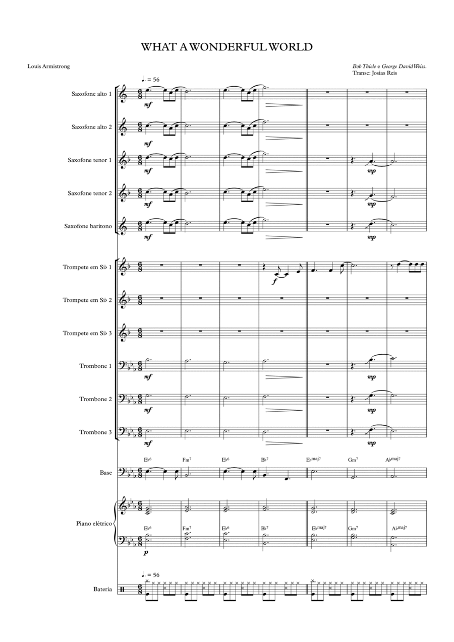 What A Wonderful Word Jazz Ensemble scores gallery preview page 1