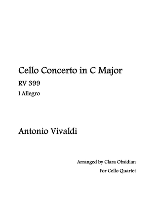 Book cover for A. Vivaldi: Allegro from Concerto in C Major, RV 399 for Cello Quartet