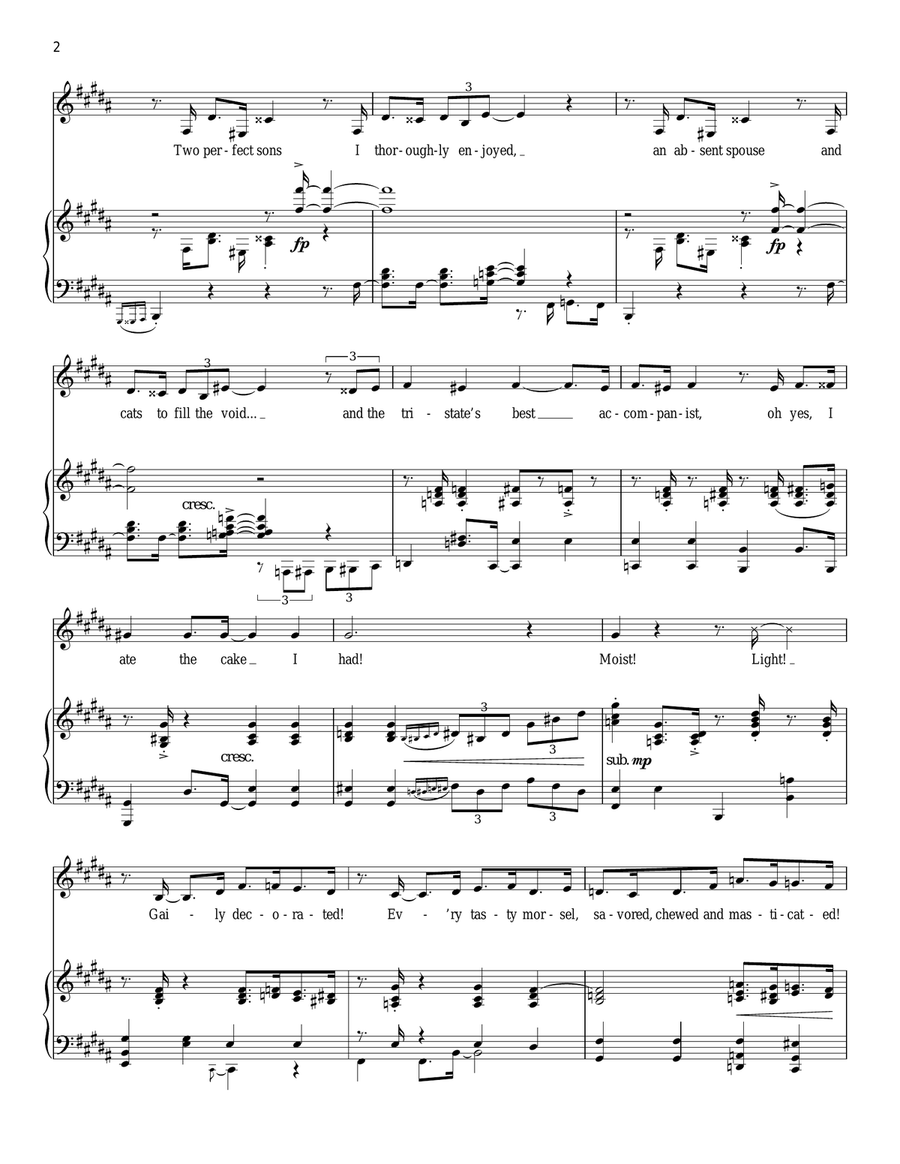 The Cake I Had The Cake I Had Piano, Vocal scores gallery preview page 2