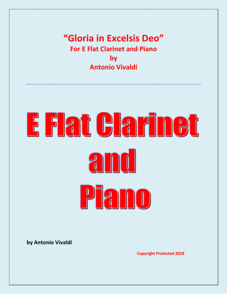 Gloria In Excelsis Deo - E Flat Clarinet and Piano - Advanced Intermediate image number null