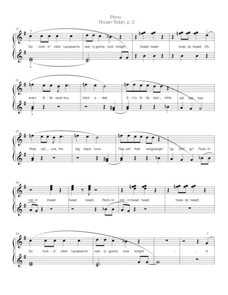 Rockin' Robin (Early Intermediate Piano Duet)