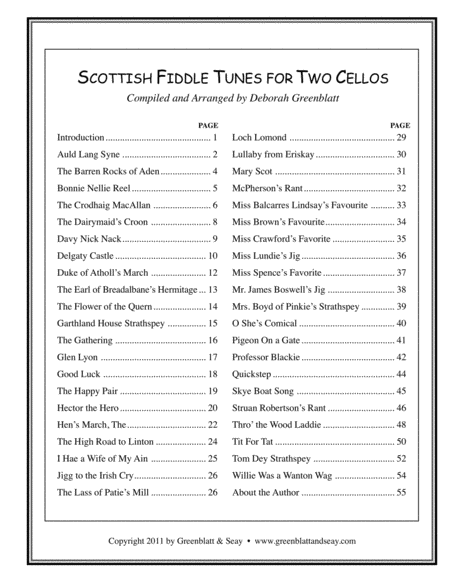 Scottish Fiddle Tunes for Two Cellos