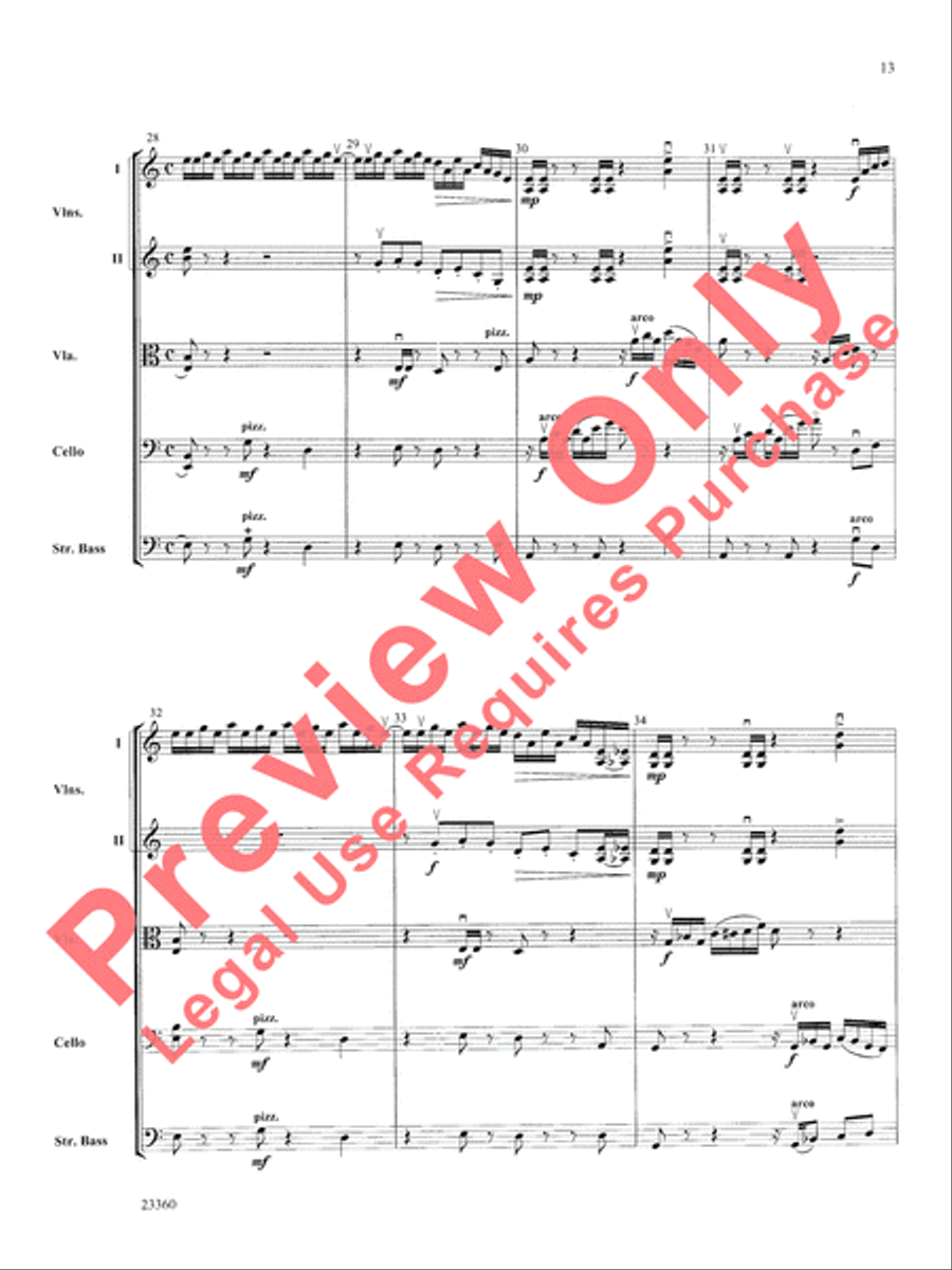 Folk Tune Air and Fiddler's Fury String Orchestra scores gallery preview page 14
