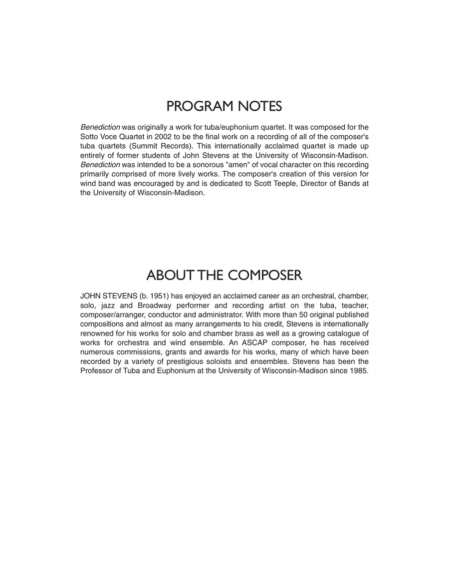 Benediction - Full Score Concert Band scores gallery preview page 2