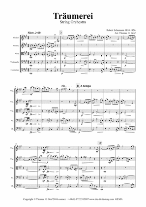 Träumerei - romantic Masterpiece by R.Schumann - String Orchestra - Arrangement: Thomas H. Graf