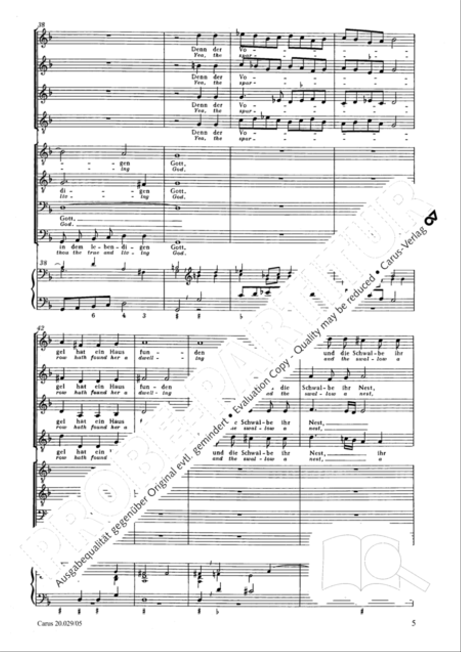 How beautiful is thy dwelling place (Wie lieblich sind deine Wohnungen) Men's Choir scores gallery preview page 8