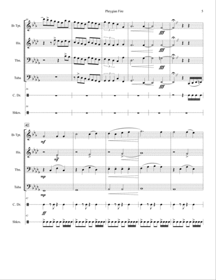 Phrygian Fire Small Ensemble scores gallery preview page 5