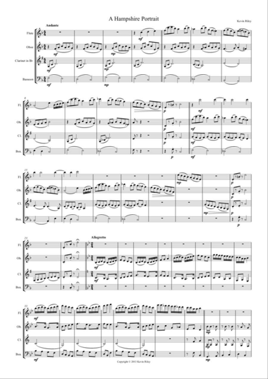 A Hampshire Portrait A Hampshire Portrait Woodwind Quartet scores gallery preview page 1