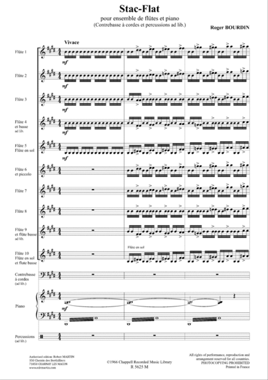 Stac-flat, pour ensemble de flûtes Flute scores gallery preview page 2