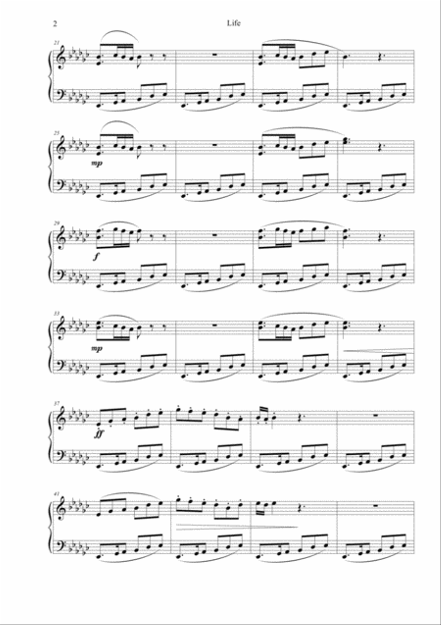 Life Piano Solo scores gallery preview page 2