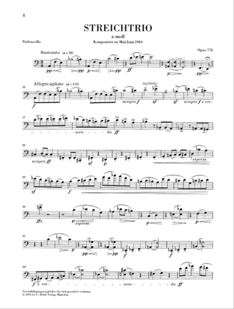 String Trios A minor Op. 77b and D minor Op. 141b String Trio scores gallery preview page 4