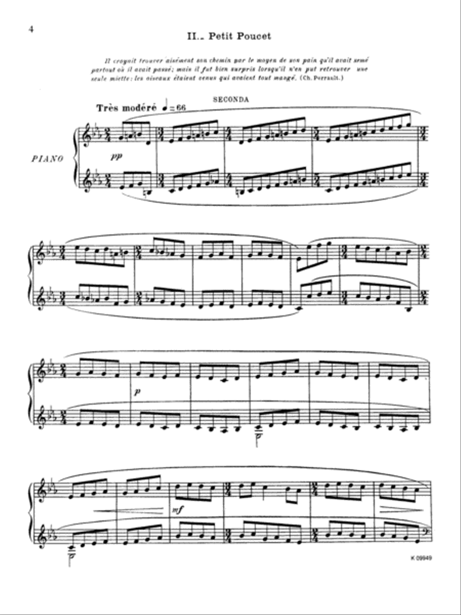 Ravel: Ma Mère l'oye (Mother Goose Suite) Piano Duet scores gallery preview page 1
