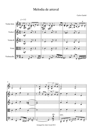 C.Gardel : Melodia di arraval tango (for violin solo and string orchestra)
