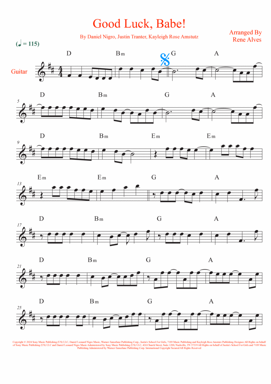 Good Luck, Babe! Good Luck, Babe! Acoustic Guitar scores gallery preview page 1
