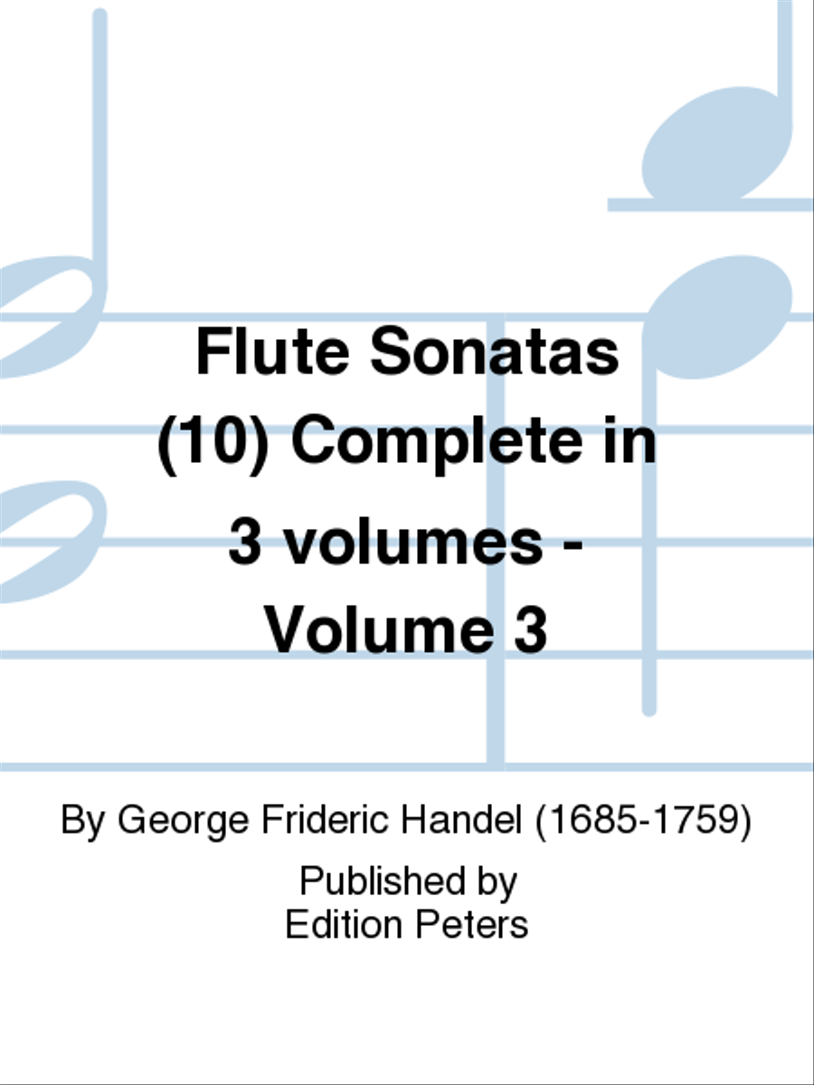 Book cover for Flute Sonatas (10) Complete in 3 volumes - Volume 3