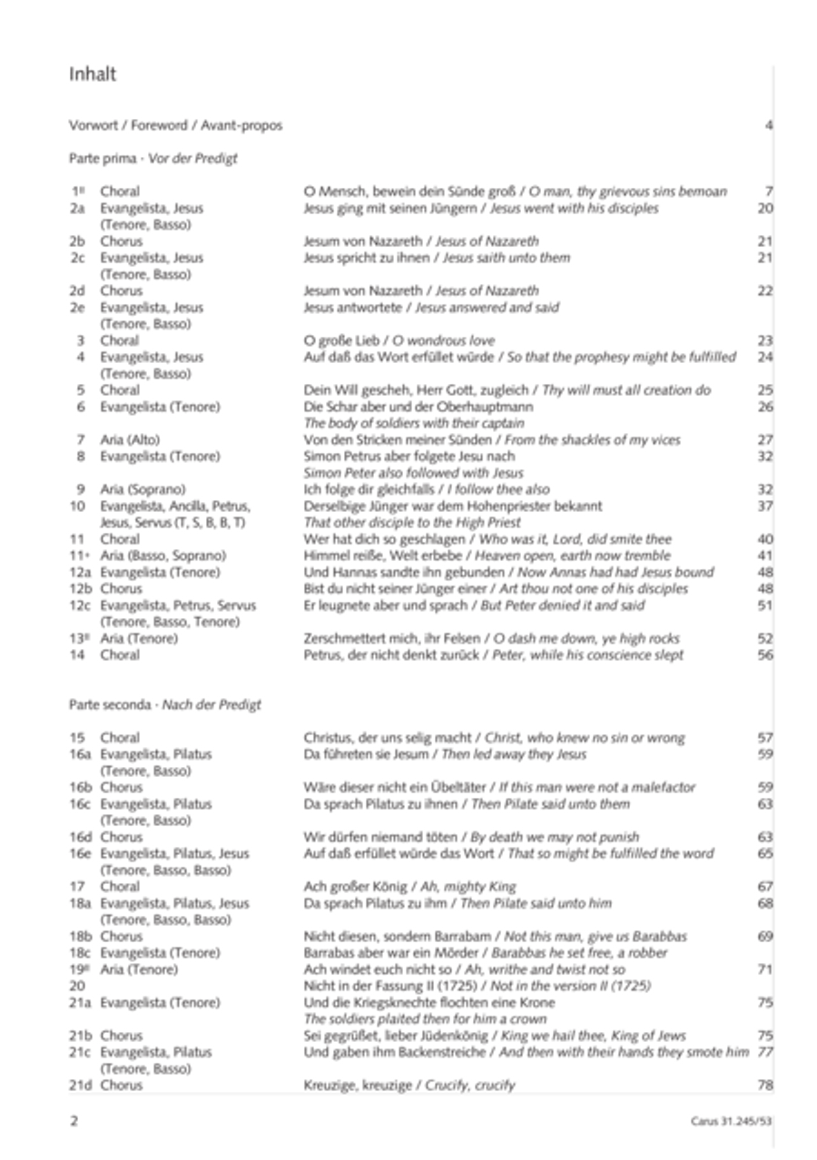 St. John Passion (Johannes-Passion) 4-Part scores gallery preview page 3