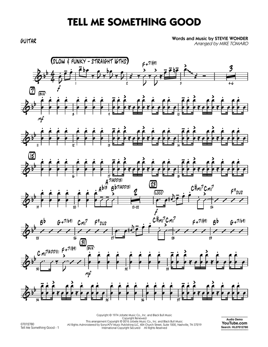 Tell Me Something Good - Guitar Jazz Ensemble scores gallery preview page 1