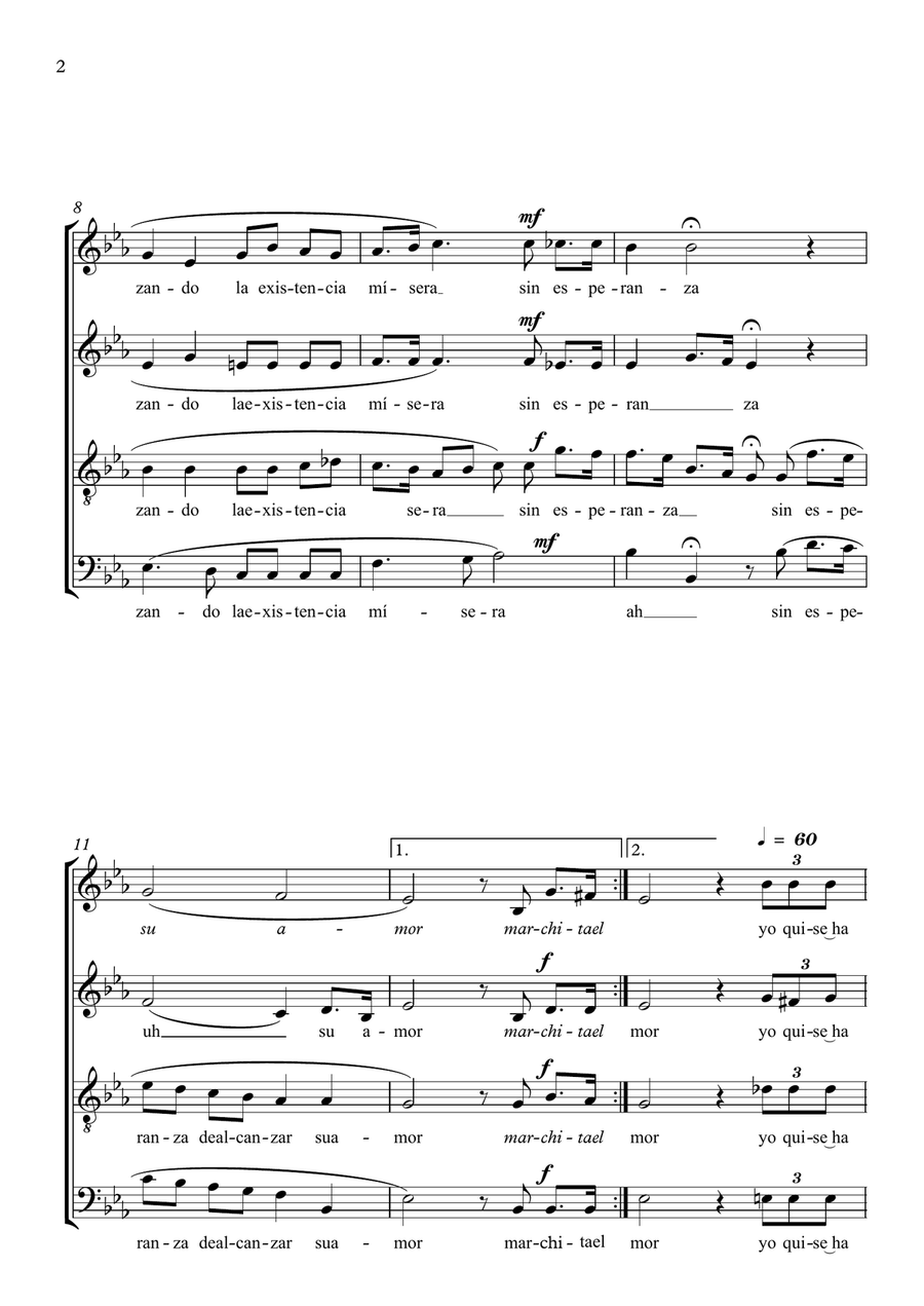 Marchita el alma. 4-Part scores gallery preview page 2
