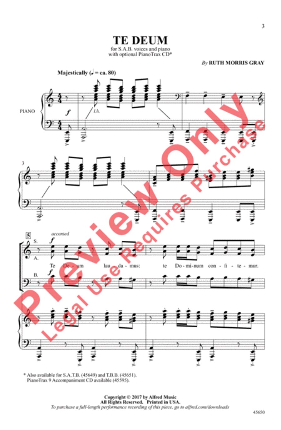 Te Deum 3-Part scores gallery preview page 3