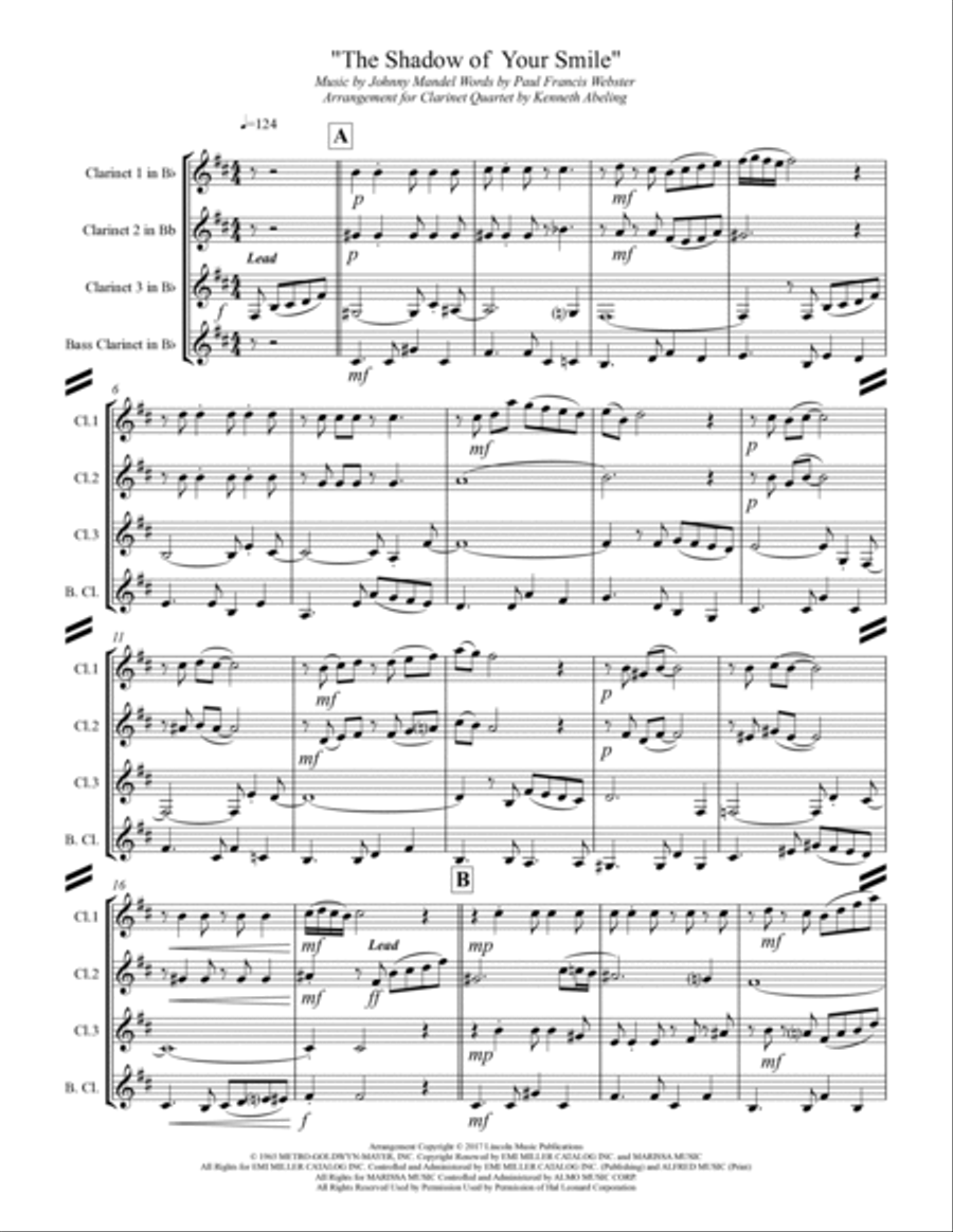The Shadow Of Your Smile Woodwind Ensemble scores gallery preview page 2