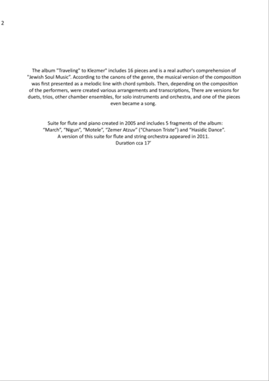 Suite from Travelling to Klezmer Flute Solo scores gallery preview page 2