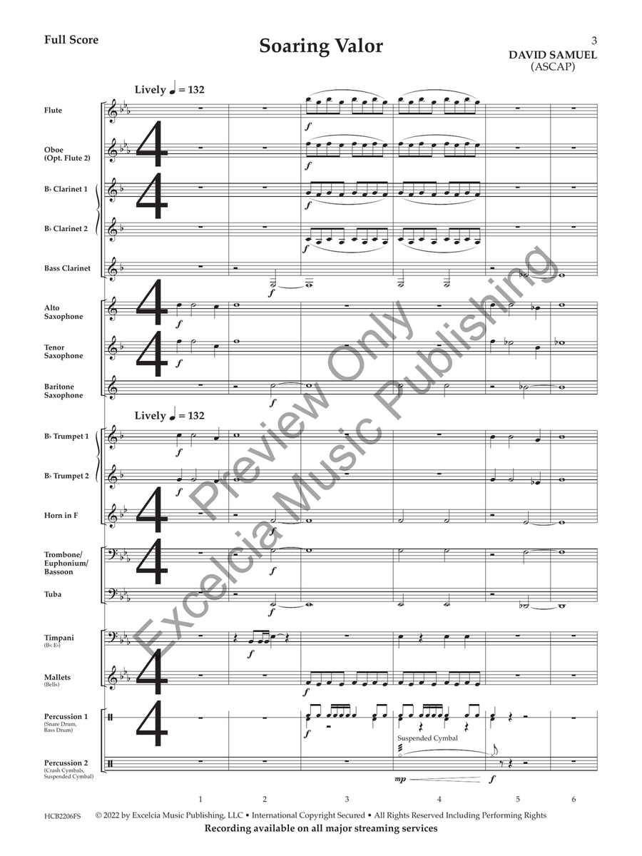 Soaring Valor (Score) Soaring Valor (Score) Concert Band scores gallery preview page 4