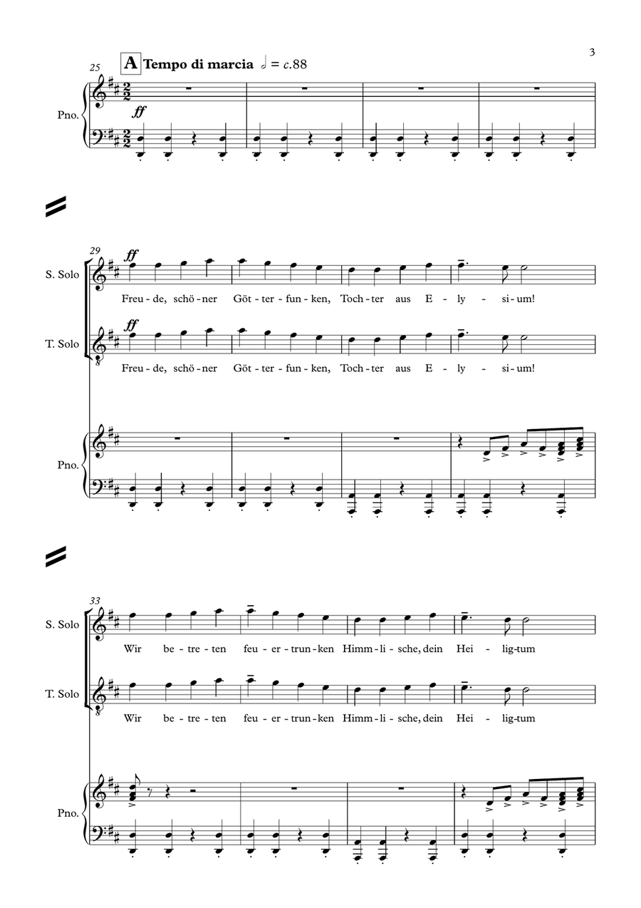 Ode To Joy (arr. Paul Mealor) 4-Part scores gallery preview page 3