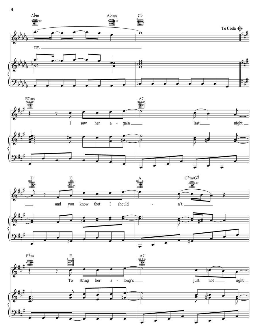 I Saw Her Again Piano, Vocal, Guitar scores gallery preview page 4