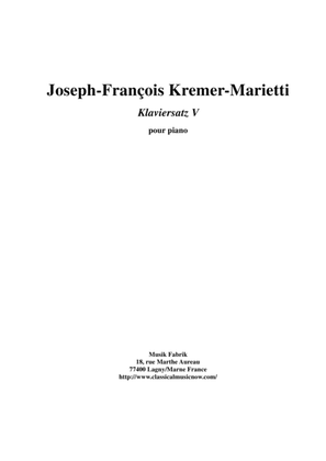 Joseph-François Kremer: Klaviersatz no.5