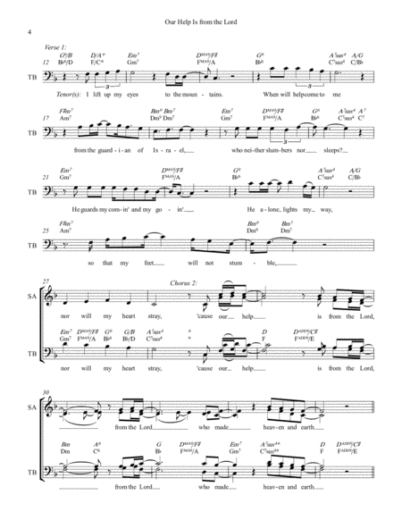 Our Help Is from the Lord (Ps. 121) [SATB Lead Sheet] image number null