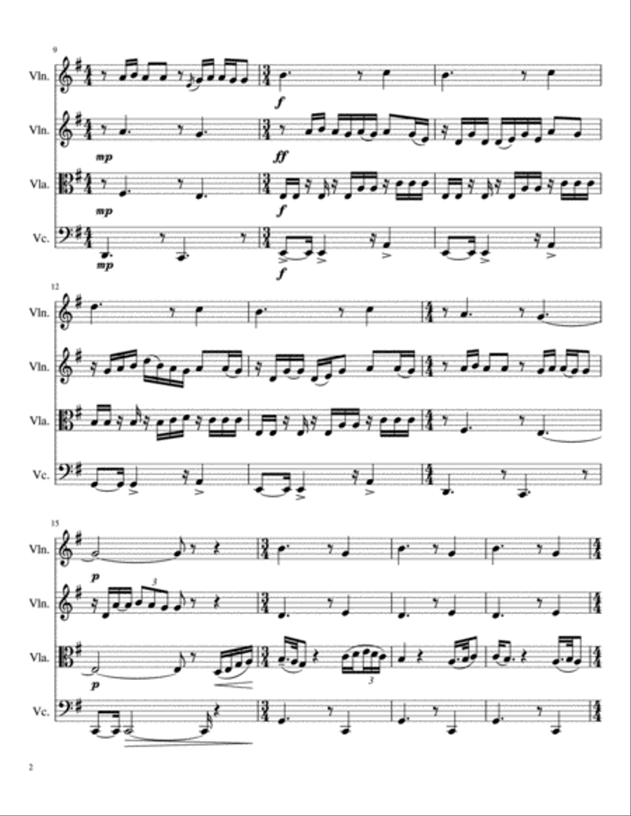Take Me To Church String Quartet scores gallery preview page 2