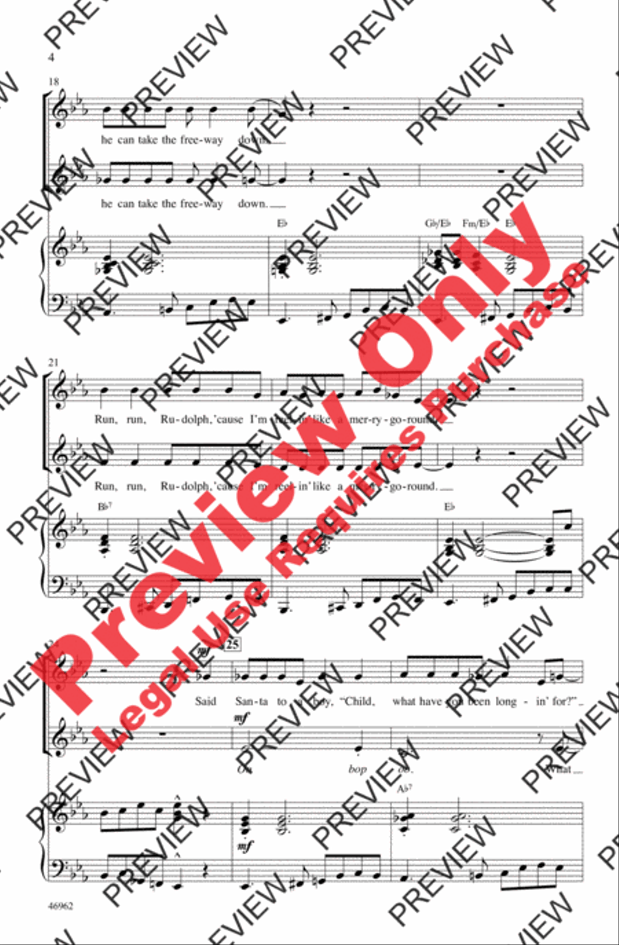 Run, Rudolph, Run 2-Part scores gallery preview page 4