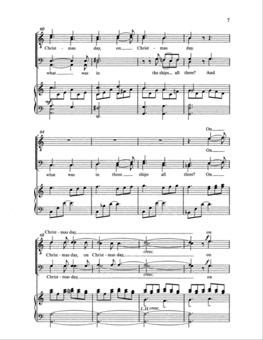 Christmas Trilogy: 1. I Saw Three Ships TTBB scores gallery preview page 6