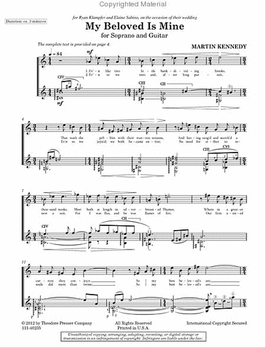 My Beloved Is Mine Chamber Music scores gallery preview page 2