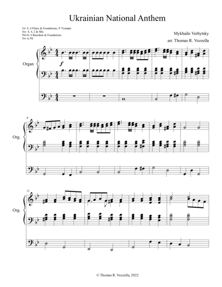 Ukrainian National Anthem (Organ Solo) image number null